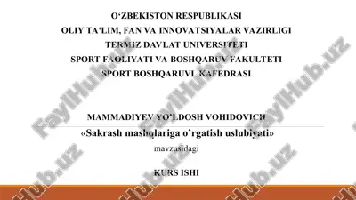 sakrash mashqlariga o’rgatish uslubiyati — PPT