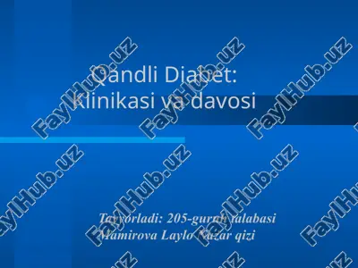 qandli diabet:klinikasi va davosi — PPTX