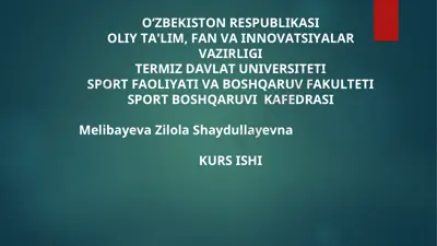 yosh futbolchilarning sport mahorati shakllantirishda funktsional husuiyatlarni hisobga olish — PPT