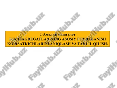 amaliy mashg'ulot — PPTX