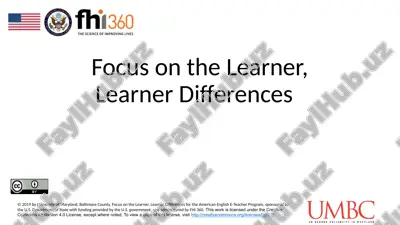 focus on the learner, learner differences — PPTX