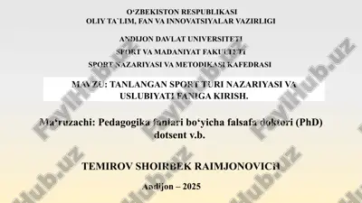 tanlangan sport turi nazariyasi va uslubiyati — PPTX