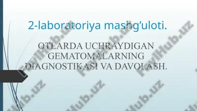 otlarda uchraydigan gematomalarning diagnostikasi va davolash — PPTX