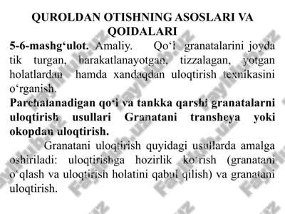 quroldan otishning asoslari va qoidalari — PPTX