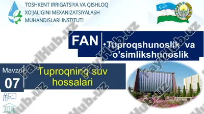 tuproqningsuvhossalari — PPTX