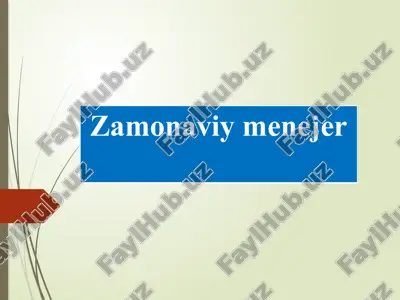 zamonaviy menejer — PPTX