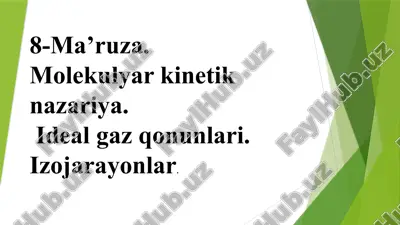 molekulyar kinetik nazariya — PPTX