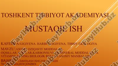 tibbiy ekalogiya — PPTX