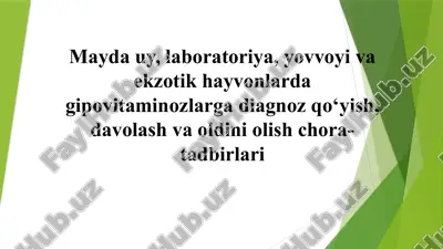 avitamin va karotin hajmi to'g'ri bo'lishining ahamiyati va usullari — PPTX