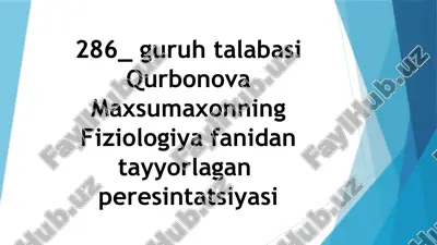 hazm tizimi faoliyatini o'rganish — PPTX