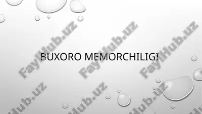 buxoro memorchiligi — PPTX
