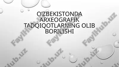 arxeografik tadqiqotlar — PPTX