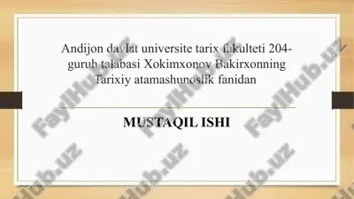 eng yangi tarix gadoiratamalar — PPTX
