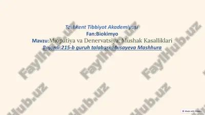 miopatiya va denervatsiya: mushak kasalliklari — PPTX