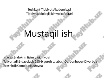 endokrin tizimi — PPTX