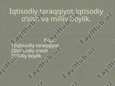 iqtisodiy taraqqiyot modeli — PPTX