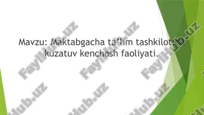 maktabgacha ta’lim tashkiloti daxfa faoliyati — PPTX