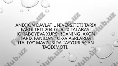 xi-xv asrlarda italiya — PPTX