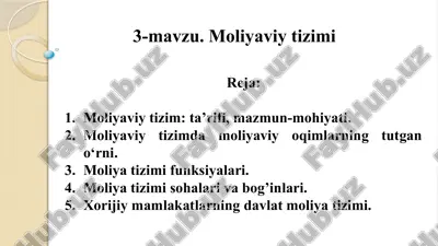moliyaviy tizim — PPTX