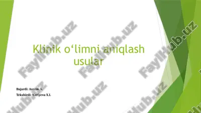 o'lim toifalari — PPTX