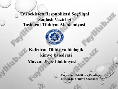 jigar biokimyosi — PPTX