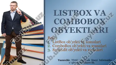 listbox va combobox obyektlari — PPTX