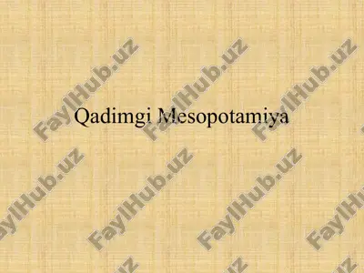 qadimgi mesopotamiya — PPTX