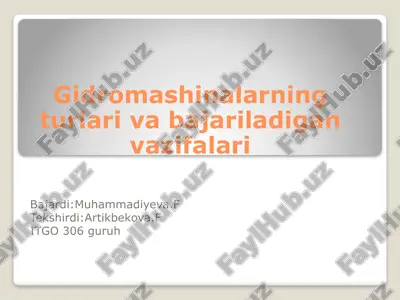 gidromashinalarning tur va bajarilishi — PPTX