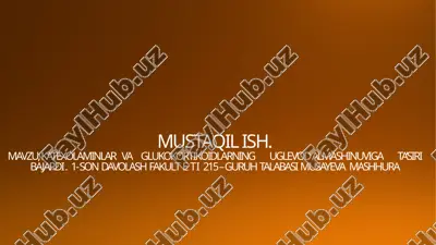 katekolaminlar va glukokortikoidlarning uglevod almashinuvi — PPTX