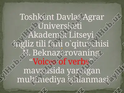 voices of verbs — PPTX