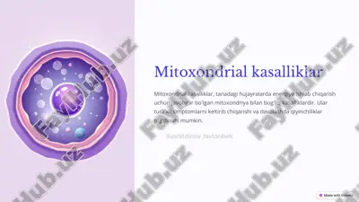 mitoxondrial kasalliklar — PPTX