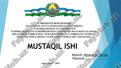 sud psixoteryasi va tibbiyoti — PPTX