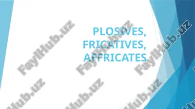 plosives, fricatives, affricates — PPTX