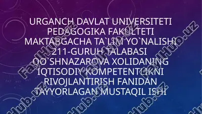 maktabgacha ta'lim tashkiloti — PPTX