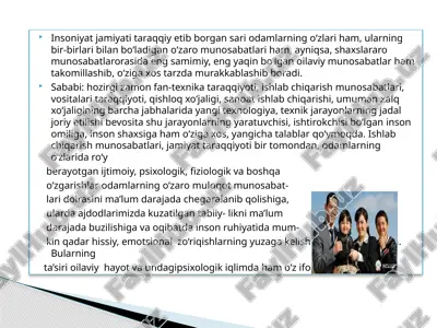 insoniyat jamiyati taraqqiyoti — PPTX