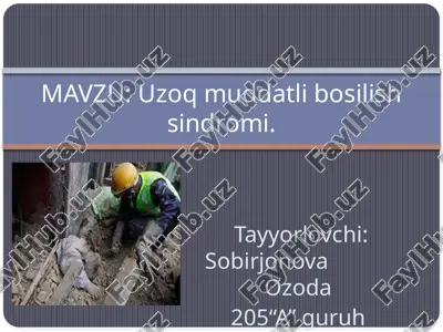 uzoq muddatli bosilish sindromi — PPTX
