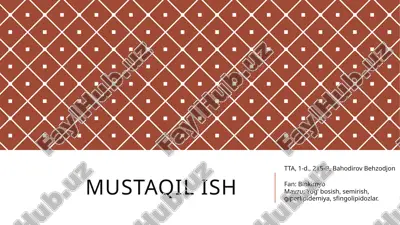 yog’bosish,semirish,giperlipidemiya,sfingolipidozlar — PPTX