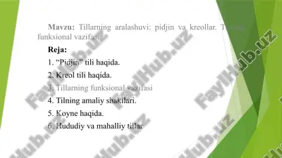 tillarningaralashuvi:pidjinvakreollar — PPTX