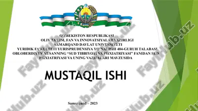 sud tibbiyoti va psixiatriyasi — PPTX