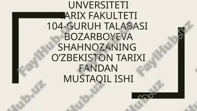 o’zbekiston tarixi — PPTX