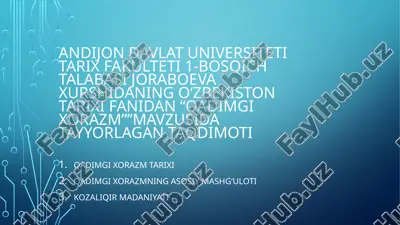qadimgi xorazm tarixi — PPTX