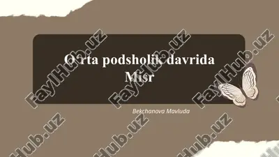 oʻrta podsholik davrida misr bekchanova mavluda — PPTX
