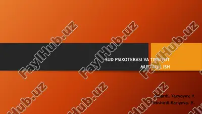 sudpsixoterasi va tibbiyot — PPTX