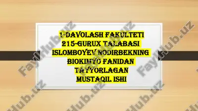 uglevodlar almashinuvi — PPTX