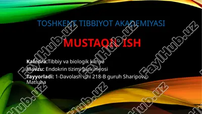 endokrintizimi biokimyosi — PPTX