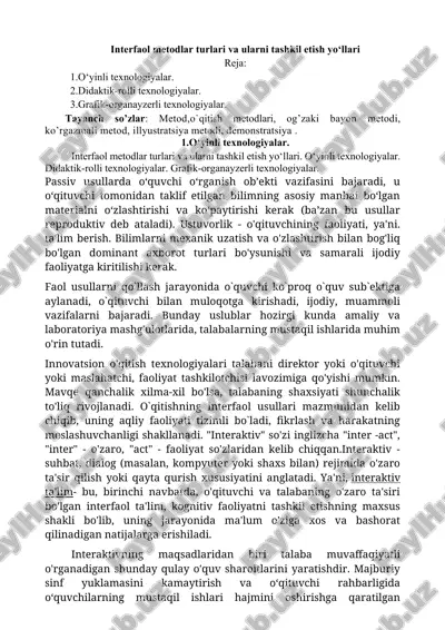 interfaol metodlar turlari — DOCX