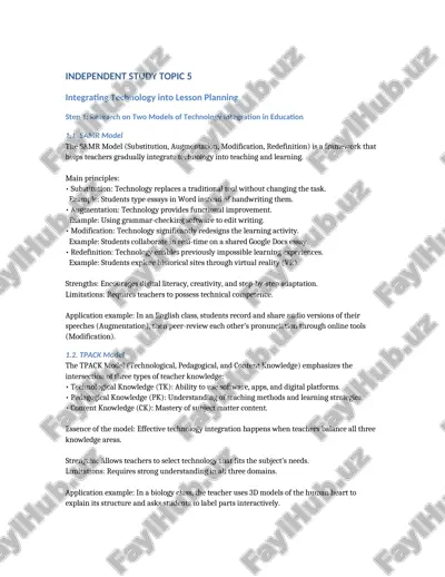 integrating technology into lesson planning — DOCX