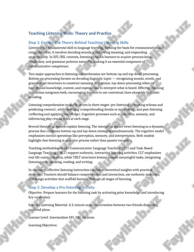 teaching listening skills: theory and practice — DOCX