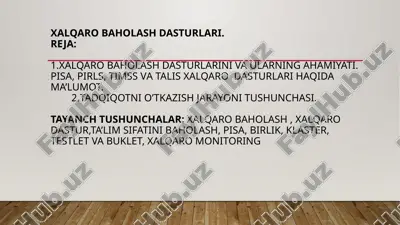 xalqaro baholash dasturlari — PPTX