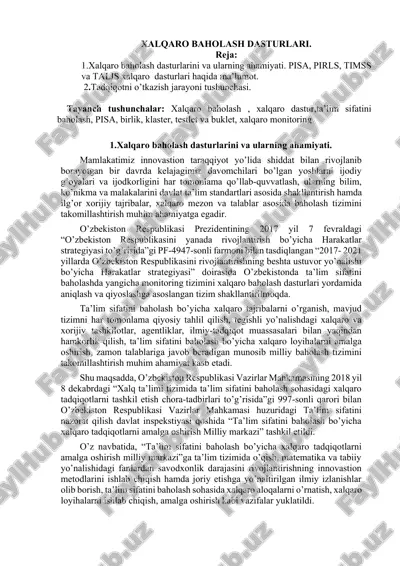 xalqaro baholash dasturlari — DOCX